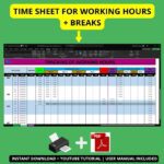 Daily Time Tracking, Schedules & Break Management | Tracking Work Hours in Excel – Image 7